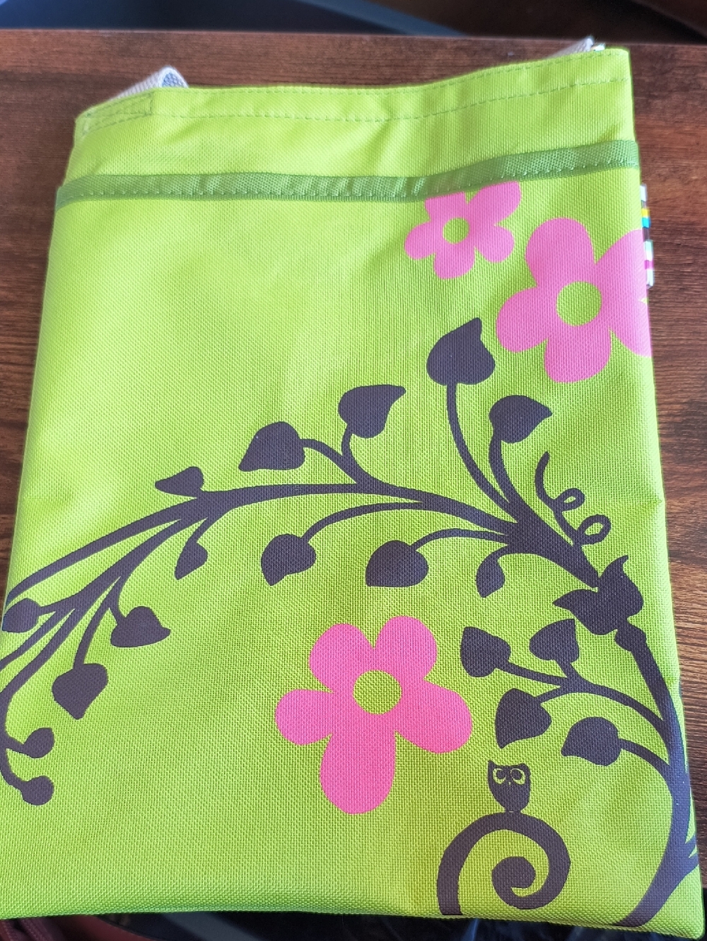 Bright Lime Floral Canvas Tote or Pouch